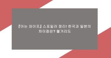 『아는 와이프』 스포일러 정리! 한국과 일본의 차이점은? 볼거리도