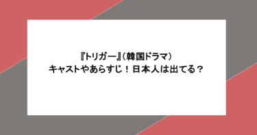 『トリガー』(韓国ドラマ)キャストやあらすじ!日本人は出てる?